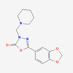 1,3,4-Oxadiazol-2(3H)-one, 5-(1,3-benzodioxol-5-yl)-3-(1-piperidinylmethyl)-