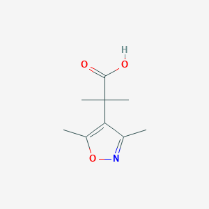 molecular formula C9H13NO3 B1446714 2-(Dimethyl-1,2-oxazol-4-yl)-2-methylpropanoic acid CAS No. 1512316-93-6