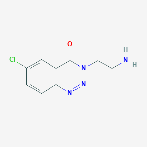molecular formula C9H9ClN4O B1446729 3-(2-氨基乙基)-6-氯苯并[d][1,2,3]三嗪-4(3H)-酮 CAS No. 1781560-67-5