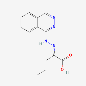 molecular formula C13H14N4O2 B14467340 2-[2-(1-Phthalazinyl)hydrazinylidene]pentanoic acid CAS No. 67536-14-5