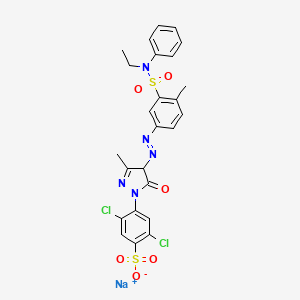 1H-Pyrazole, 1-(2,5-dichloro-4-sulfophenyl)-5-oxo-3-methyl-4-((3-((ethylphenylamino)sulfonyl)-4-methylphenyl)azo)-4,5-dihydro-, sodium salt