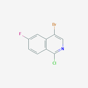 molecular formula C9H4BrClFN B1446743 4-Bromo-1-chloro-6-fluoroisoquinoline CAS No. 1784582-21-3