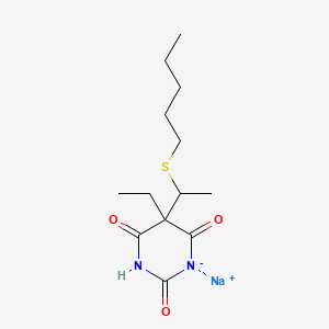 molecular formula C13H21N2NaO3S B14467486 5-Ethyl-5-(1-(pentylthio)ethyl)barbituric acid sodium salt CAS No. 67050-85-5