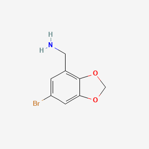 molecular formula C8H8BrNO2 B1446758 (5-Bromobenzo[d][1,3]dioxol-7-yl)methanamine CAS No. 887581-73-9