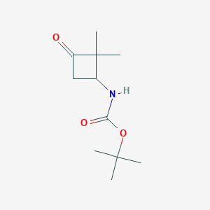 molecular formula C11H19NO3 B1446761 tert-butyl N-(2,2-dimethyl-3-oxocyclobutyl)carbamate CAS No. 1434141-90-8