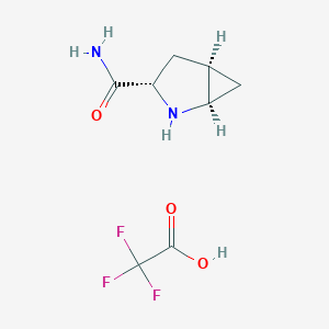 molecular formula C8H11F3N2O3 B1446764 (1R,3S,5R)-2-Azabicyclo[3.1.0]hexane-3-carboxamide 2,2,2-trifluoroacetate CAS No. 700376-58-5