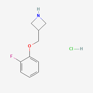 molecular formula C10H13ClFNO B1446779 3-[(2-Fluorophenoxy)methyl]azetidine hydrochloride CAS No. 1864073-80-2