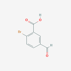 molecular formula C8H5BrO3 B1446786 2-Bromo-5-formylbenzoic acid CAS No. 1289007-84-6