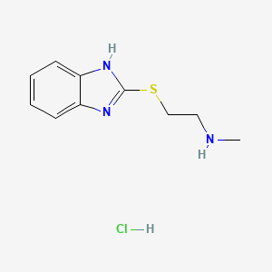 molecular formula C10H14ClN3S B1446793 2-((1H-benzo[d]imidazol-2-yl)thio)-N-methylethan-1-amine hydrochloride CAS No. 1864056-88-1