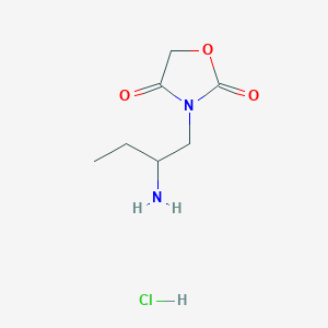 molecular formula C7H13ClN2O3 B1446796 3-(2-Aminobutyl)oxazolidine-2,4-dione hydrochloride CAS No. 1823324-43-1