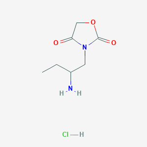 molecular formula C7H13ClN2O3 B1446796 Chlorhydrate de 3-(2-aminobutyl)oxazolidine-2,4-dione CAS No. 1823324-43-1