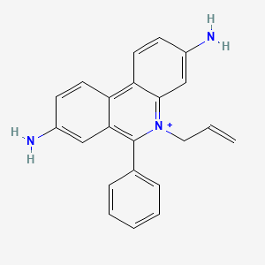 B14467992 Phenanthridinium, 3,8-diamino-6-phenyl-5-(2-propenyl)- CAS No. 68613-48-9