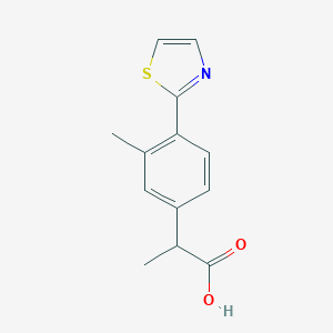 molecular formula C13H13NO2S B144681 alpha,3-Dimethyl-4-(2-thiazolyl)benzeneacetic acid CAS No. 132483-36-4
