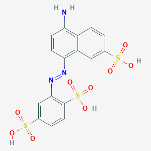 2-[(E)-(4-Amino-7-sulfonaphthalen-1-yl)diazenyl]benzene-1,4-disulfonic acid