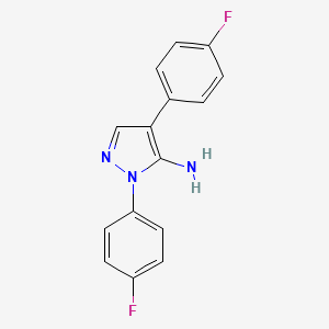 molecular formula C15H11F2N3 B1446820 1,4-Bis(4-fluorophenyl)-1H-pyrazol-5-amine CAS No. 664966-78-3