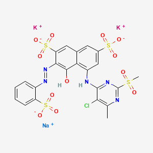 2,7-Naphthalenedisulfonic acid, 5-((5-chloro-6-methyl-2-(methylsulfonyl)-4-pyrimidinyl)amino)-4-hydroxy-3-((2-sulfophenyl)azo)-, potassium sodium salt