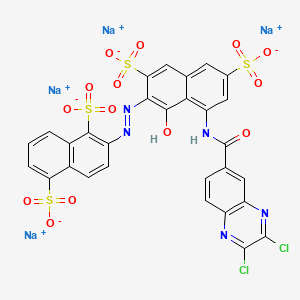 1,5-Naphthalenedisulfonic acid, 2-((8-(((2,3-dichloro-6-quinoxalinyl)carbonyl)amino)-1-hydroxy-3,6-disulfo-2-naphthalenyl)azo)-, tetrasodium salt