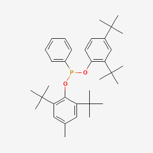 Phosphonous acid, phenyl-, 2,6-bis(1,1-dimethylethyl)-4-methylphenyl 2,4-bis(1,1-dimethylethyl)phenyl ester