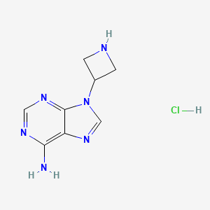 molecular formula C8H11ClN6 B1446870 9-(氮杂环丁-3-基)-9H-嘌呤-6-胺盐酸盐 CAS No. 1864064-67-4