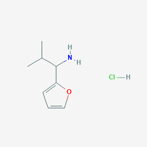 molecular formula C8H14ClNO B1446872 1-(Furan-2-yl)-2-methylpropan-1-amine hydrochloride CAS No. 1864058-81-0