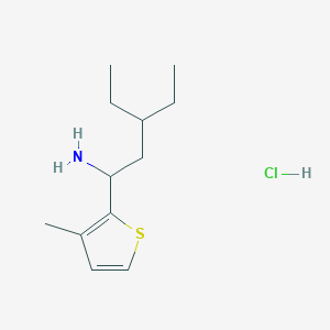 molecular formula C12H22ClNS B1446889 3-乙基-1-(3-甲基噻吩-2-基)戊胺盐酸盐 CAS No. 1864058-84-3