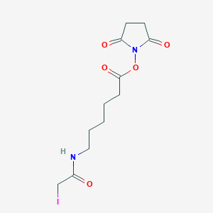 molecular formula C12H17IN2O5 B144691 2,5-二氧代吡咯烷-1-基 6-(2-碘乙酰胺基)己酸酯 CAS No. 134759-23-2