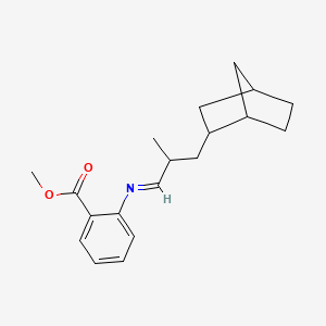 Benzoic acid, 2-[(3-bicyclo[2.2.1]hept-2-yl-2-methylpropylidene)amino]-, methyl ester