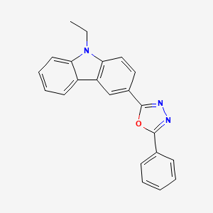 molecular formula C22H17N3O B14469133 9-Ethyl-3-(5-phenyl-1,3,4-oxadiazol-2-YL)-9H-carbazole CAS No. 65698-75-1