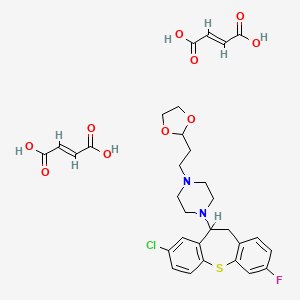 (E)-but-2-enedioic acid;1-(3-chloro-9-fluoro-5,6-dihydrobenzo[b][1]benzothiepin-5-yl)-4-[2-(1,3-dioxolan-2-yl)ethyl]piperazine