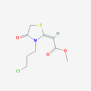 molecular formula C9H12ClNO3S B1446916 2-[3-(3-氯丙基)-4-氧代-1,3-噻唑烷-2-亚甲基]-乙酸甲酯 CAS No. 1235441-77-6