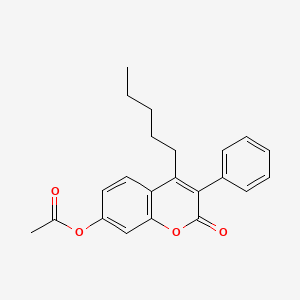 2H-1-Benzopyran-2-one, 7-(acetyloxy)-4-pentyl-3-phenyl-