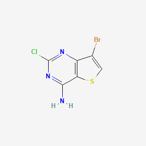 molecular formula C6H3BrClN3S B1446921 7-Bromo-2-chlorothieno[3,2-d]pyrimidin-4-amine CAS No. 1308690-60-9