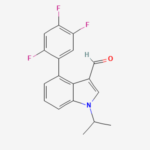 molecular formula C18H14F3NO B1446922 1-isopropyl-4-(2,4,5-trifluorophenyl)-1H-indole-3-carbaldehyde CAS No. 1350760-35-8