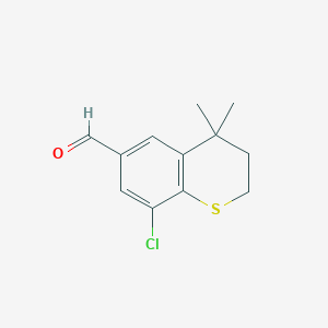 molecular formula C12H13ClOS B1446923 8-Chloro-4,4-dimethylthiochroman-6-carbaldehyde CAS No. 1350761-69-1