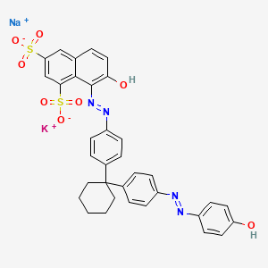 1,3-Naphthalenedisulfonic acid, 7-hydroxy-8-((4-(1-(4-((4-hydroxyphenyl)azo)phenyl)cyclohexyl)phenyl)azo)-, potassium sodium salt