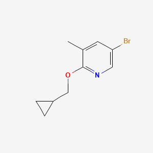molecular formula C10H12BrNO B1446934 5-溴-2-(环丙基甲氧基)-3-甲基吡啶 CAS No. 1566224-20-1