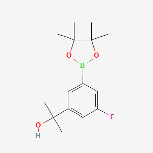 molecular formula C15H22BFO3 B1446945 2-(3-氟-5-(4,4,5,5-四甲基-1,3,2-二氧杂硼杂环-2-基)苯基)丙烷-2-醇 CAS No. 1492882-59-3