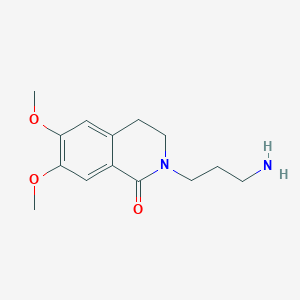 molecular formula C14H20N2O3 B14469452 2-(3-Aminopropyl)-6,7-dimethoxy-3,4-dihydroisoquinolin-1(2H)-one CAS No. 66510-63-2