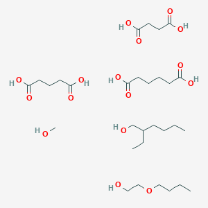 molecular formula C30H60O16 B14469458 Butanedioic acid;2-butoxyethanol;2-ethylhexan-1-ol;hexanedioic acid;methanol;pentanedioic acid CAS No. 68954-46-1