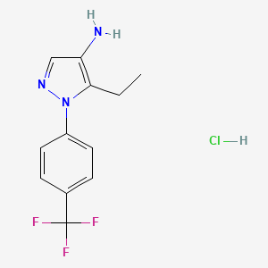 molecular formula C12H13ClF3N3 B1446950 5-乙基-1-[4-(三氟甲基)苯基]-1H-吡唑-4-胺盐酸盐 CAS No. 1795509-80-6