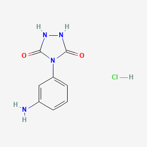 molecular formula C8H9ClN4O2 B1446951 盐酸 4-(3-氨基苯基)-1,2,4-三唑烷-3,5-二酮 CAS No. 1803591-94-7