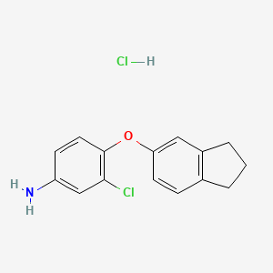 B1446956 3-Chloro-4-(2,3-dihydro-1H-inden-5-yloxy)aniline hydrochloride CAS No. 1706456-59-8