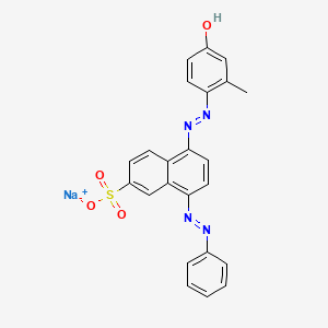 Sodium (5or8)-((4-hydroxy-2-methylphenyl)azo)-(8or5)-(phenylazo)naphthalene-2-sulphonate