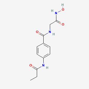 molecular formula C12H15N3O4 B14469698 N-[2-(Hydroxyamino)-2-oxoethyl]-4-propanamidobenzamide CAS No. 65654-11-7