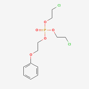 molecular formula C12H17Cl2O5P B14469700 Bis(2-chloroethyl) 2-phenoxyethyl phosphate CAS No. 67264-90-8