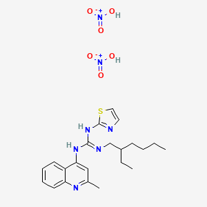 Guanidine, 1-(2-ethylhexyl)-2-(2-methyl-4-quinolyl)-3-(2-thiazolyl)-, dinitrate