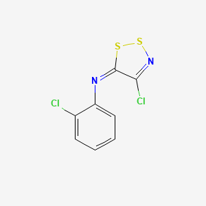 molecular formula C8H4Cl2N2S2 B14469805 (5E)-4-Chloro-N-(2-chlorophenyl)-5H-1,2,3-dithiazol-5-imine CAS No. 65342-97-4