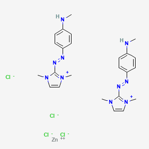 molecular formula C24H32Cl4N10Zn B14469925 zinc;4-[(1,3-dimethylimidazol-1-ium-2-yl)diazenyl]-N-methylaniline;tetrachloride CAS No. 67846-03-1