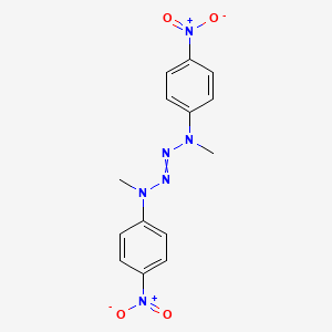 molecular formula C14H14N6O4 B14469953 1,4-Dimethyl-1,4-bis(4-nitrophenyl)tetraaz-2-ene CAS No. 65842-50-4