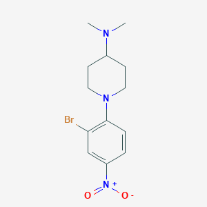 molecular formula C13H18BrN3O2 B1446996 1-(2-Bromo-4-nitrophenyl)-N,N-dimethylpiperidin-4-amine CAS No. 1260804-21-4